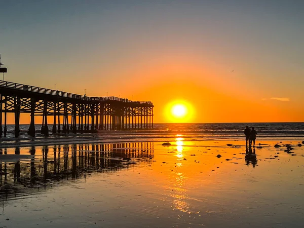 Solnedgång Vid Kristallpiren San Diego — Stockfoto