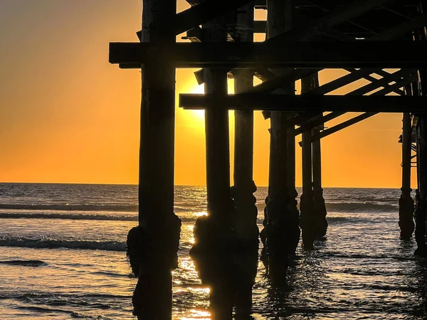 Tramonto Molo Cristallo San Diego — Foto Stock