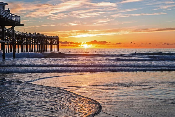 Západ Slunce Pacifické Pláži San Diego — Stock fotografie