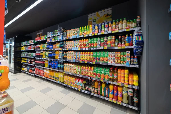 Валево Сербия Марта 2022 Года Современный Местный Супермаркет — стоковое фото