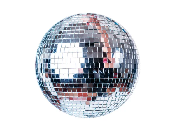 Parlayan Disko Topu Beyaz Arkaplanda Izole Edilmiş Dans Müziği Etkinliği — Stok fotoğraf