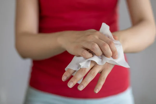 Cleaning Hands Baby Wet Wipes Prevention Infectious Diseases Stock Photo — Stock Photo, Image