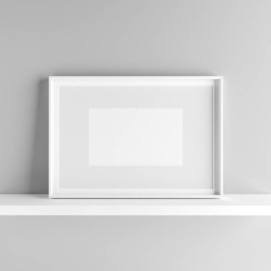 Zarif çerçeve stand raf. 3D grafik illüstrasyon render