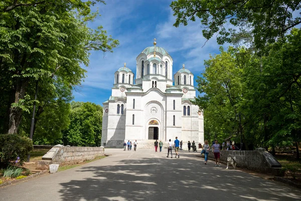 Oplenac Sérvia Maio 2020 Mausoléu Oplenac Topola Sérvia Igreja Hospedar — Fotografia de Stock