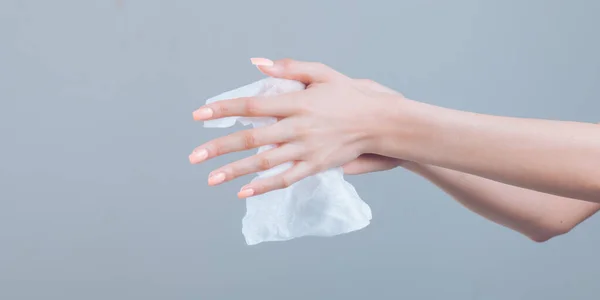 Wet Wipes Cleaning Hands Prevention Infectious Diseases Corona19 —  Fotos de Stock