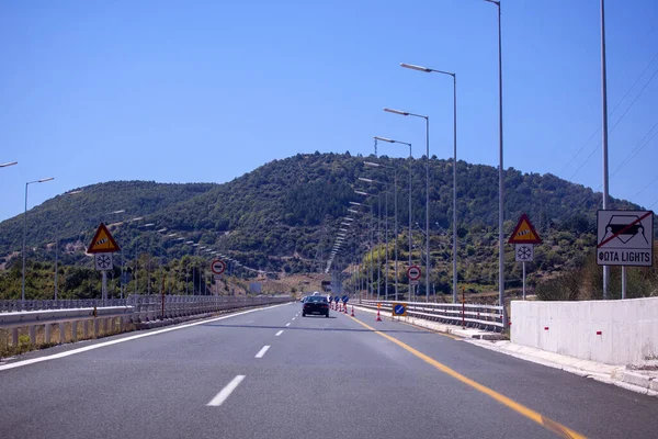 Highway Tunnel Mountainous Part Greece — 스톡 사진