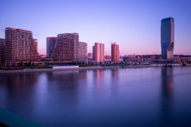Belgrade Watefront, modern residential area on the river bank of Sava river, new city center on river