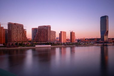 Belgrade Watefront, modern residential area on the river bank of Sava river, new city center on river