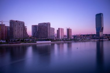 Belgrade Watefront, modern residential area on the river bank of Sava river, new city center on river