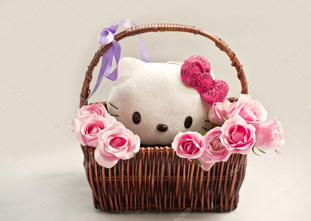 kitten in a basket toy