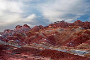 renkli dağların akşam ışığı, zhangye danxia, Çin