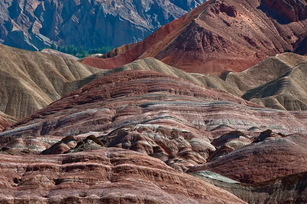 Kolory w górach, zhangye danxia, Chiny — Zdjęcie stockowe