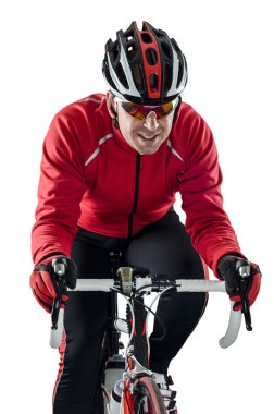 Cyclist riding a bike clipart