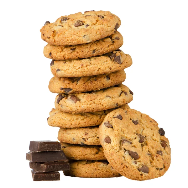 Chocolate chip cookies with chocolate parts — Stock Photo, Image