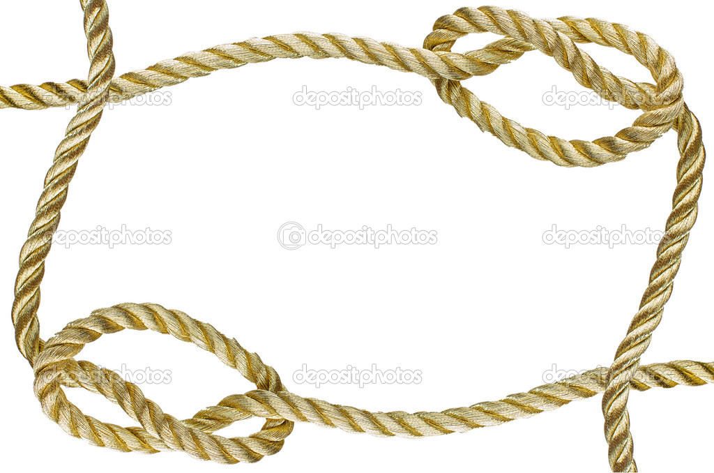 Decorative frame from a golden rope