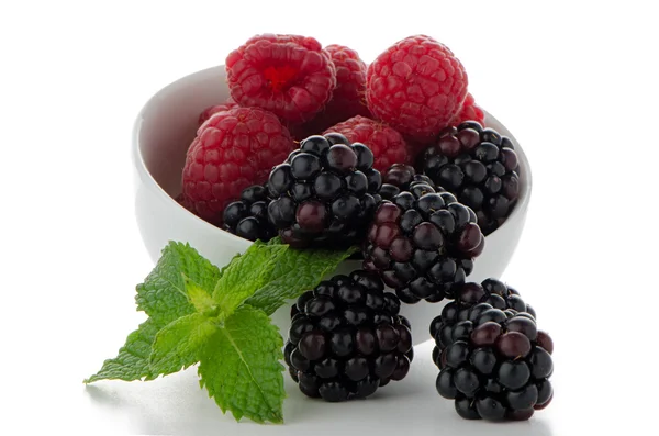 Red fruits in White bowl — Stock Photo, Image