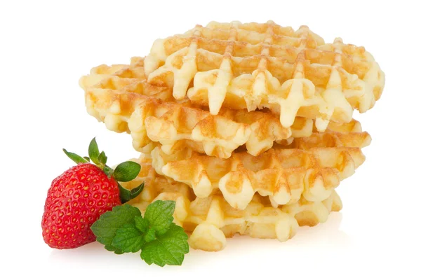Waffles and strawberry — Stock Photo, Image
