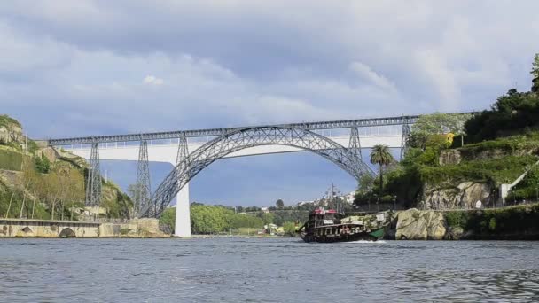 Oude maria pia en de nieuwe infante bruggen — Stockvideo