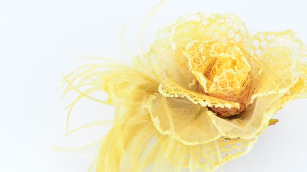 Yellow fabric flower — Stock Video