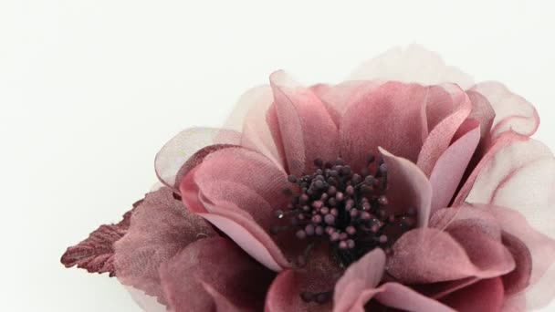 Ροζ ύφασμα λουλούδι — Αρχείο Βίντεο