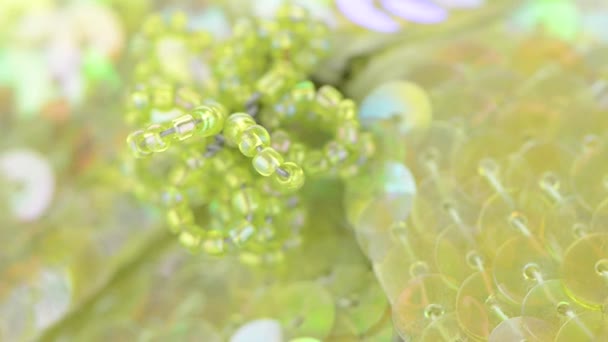 Зелена тканина квітка крупним планом — стокове відео