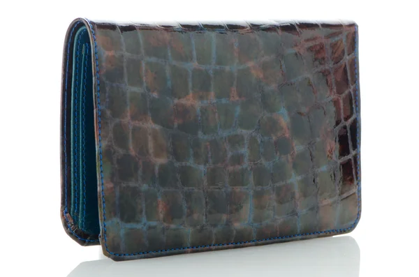 Blue leather purse — Stock Photo, Image