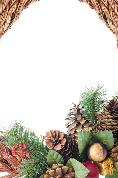 Grinalda palha fundo de Natal — Fotografia de Stock