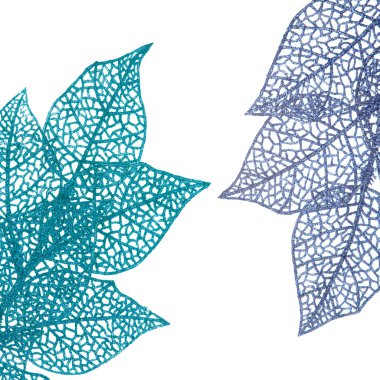 Christmas dekoratif mavi ve mor yapraklar