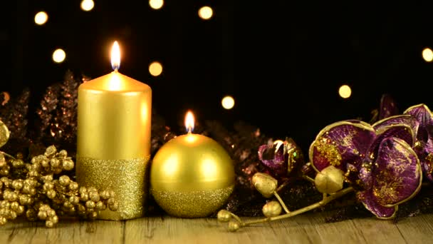 Velas de Navidad — Vídeos de Stock