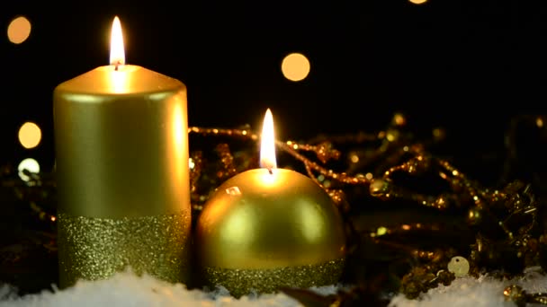 Різдвяні свічки — стокове відео