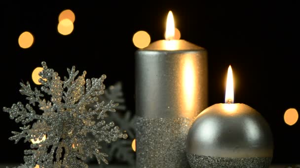 Різдвяні свічки — стокове відео