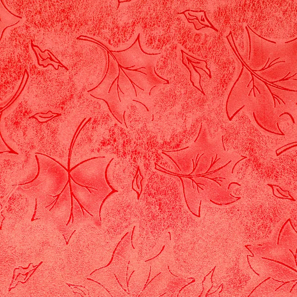 Röd blommig läder mönster — Stockfoto