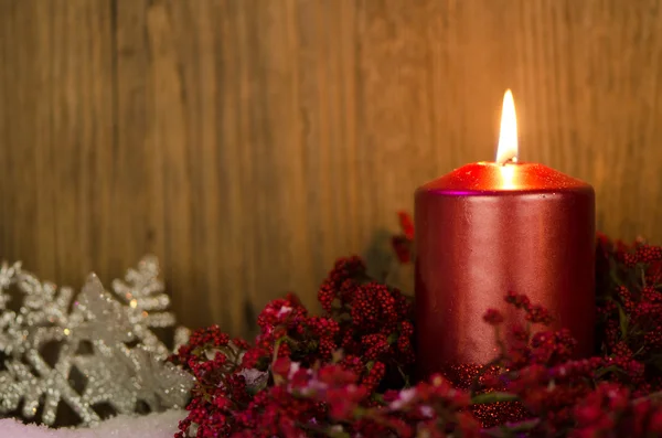 Single candles Christmas decoration — Stock Photo, Image