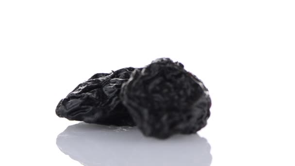 Dried plum fruits - prunes — Stock Video