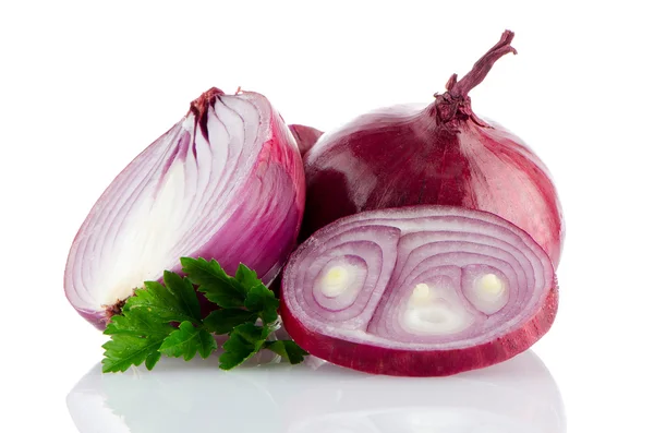 Rote geschnittene Zwiebel — Stockfoto