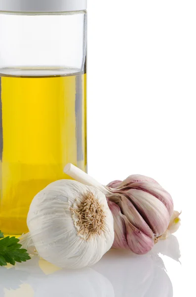 Garlic and olive oil — Stock Photo, Image