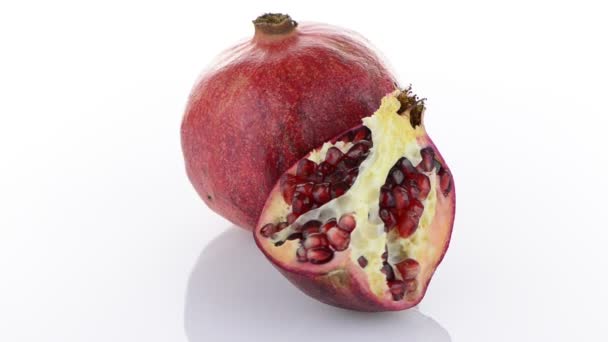 Half pomegranate fruit — Stock Video