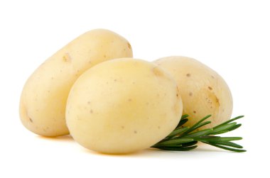 yeni patates ve yeşil otlar