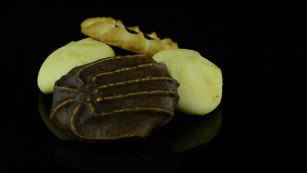 Вкусное печенье с маслом — стоковое видео