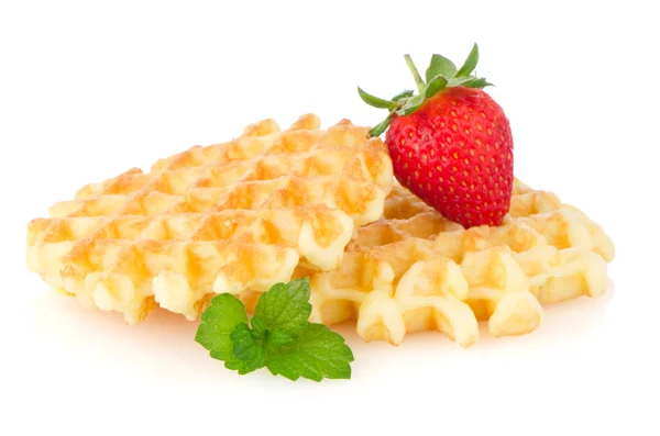 Waffles e morango — Fotografia de Stock