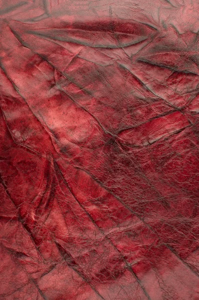 Red leather texture closeup — Stock Photo, Image