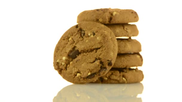 Galletas con chips de chocolate — Vídeos de Stock