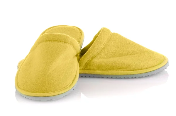 A pair of yellow slippers — Zdjęcie stockowe