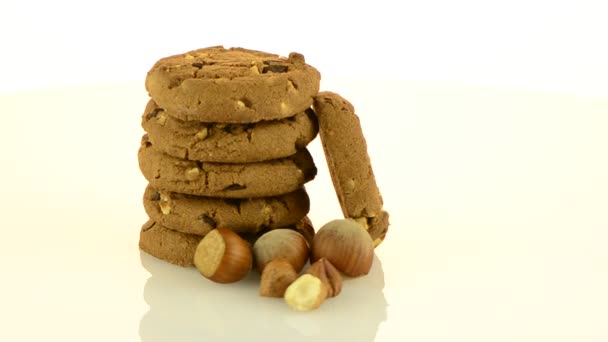 Galletas con chips de chocolate — Vídeo de stock