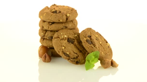 Galletas con chips de chocolate — Vídeo de stock