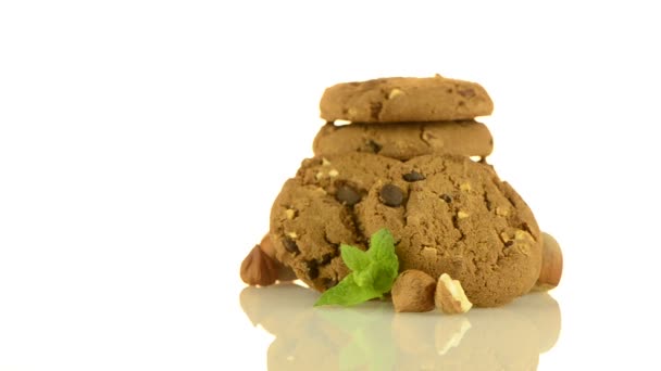 Galletas con chips de chocolate — Vídeo de stock