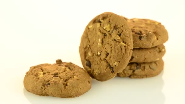 Galletas con chips de chocolate — Vídeo de stock