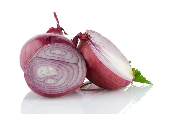 Rote geschnittene Zwiebel — Stockfoto