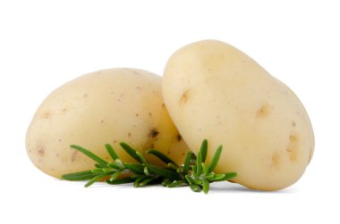 yeni patates ve yeşil otlar