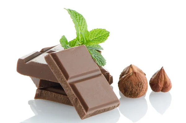 Detalle de primer plano de las piezas de chocolate —  Fotos de Stock